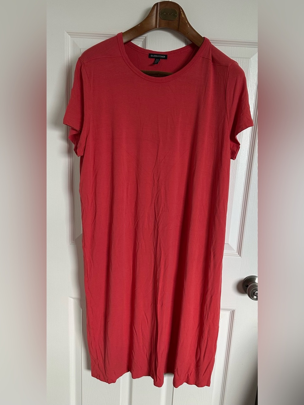 Eileen Fisher Red Short-Sleeve Crewneck dress